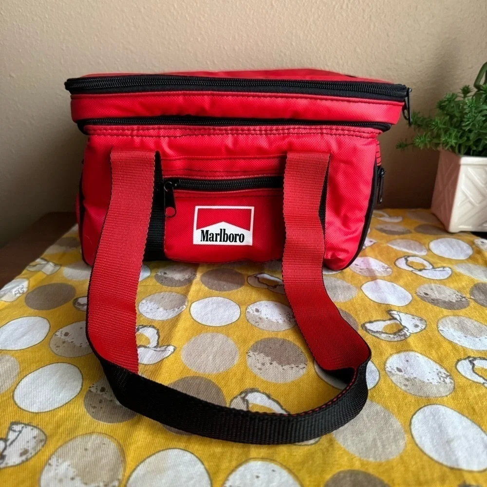 Vintage 90s red Marlboro Cigarettes insulated lunchbox